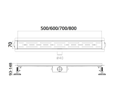 Душевой лоток Haiba HB91800-3, серый