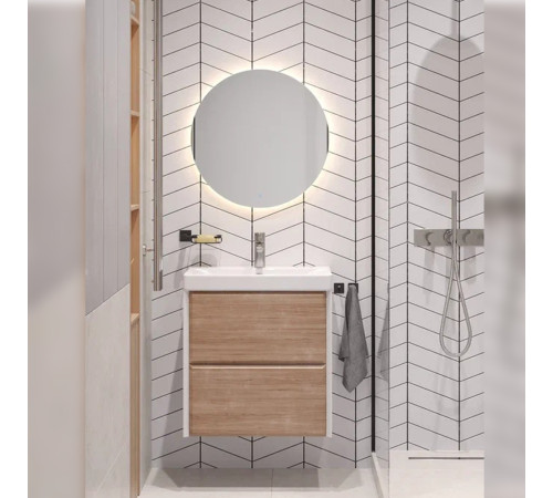 Тумба под раковину подвесная Velvex Gesso tp.GES.9696.60.2Y белый матовый/дуб сонома, 60 см