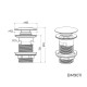 Донный клапан для раковины с переливом Knotlor BM9011BL, черный