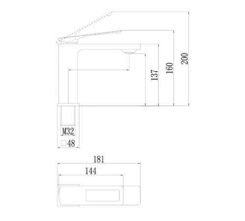 Смеситель для раковины Savol S-009001B, золото