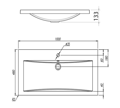 Раковина Florentina Анита 100 см 10.150.01000.001, белая