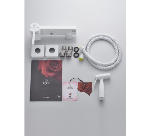 Гигиенический душ со смесителем Rose R315C, белый
