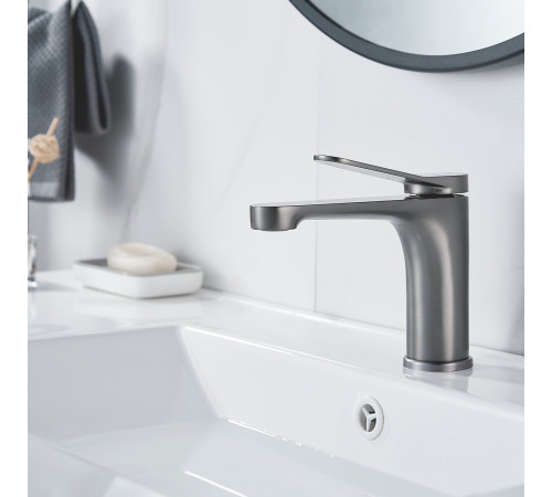 Смеситель для раковины Shevanik S6201T, оружейная сталь