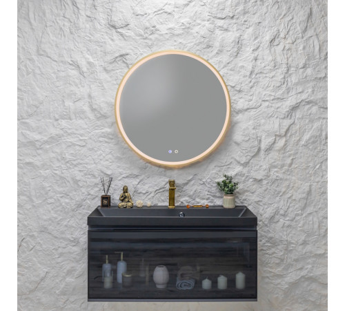 Зеркало Silver Mirrors Делуна/Deluna D800 2.2 (TX ,алюм. профиль, цвет золото, подогрев, сенсорный выключатель)