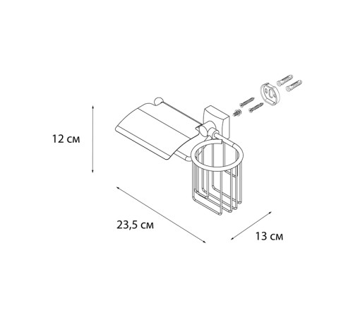 Держатель для туалетной бумаги и освежителя воздуха FIXSEN KVADRO FX-61309+10, хром
