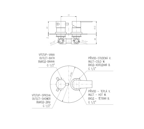 Смеситель для душа Rav Slezak Colorado CO186KZ, золото