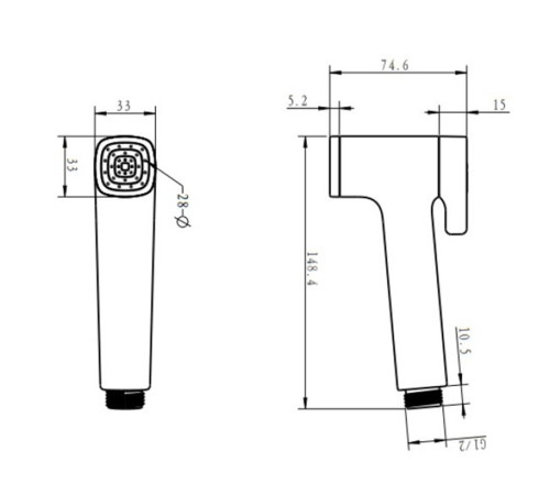 Лейка для гигиенического душа GAPPO G39, хром