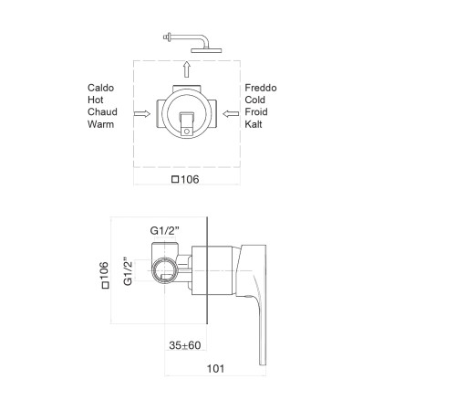 Смеситель для душа Fiore KERA 88BB7515, белый