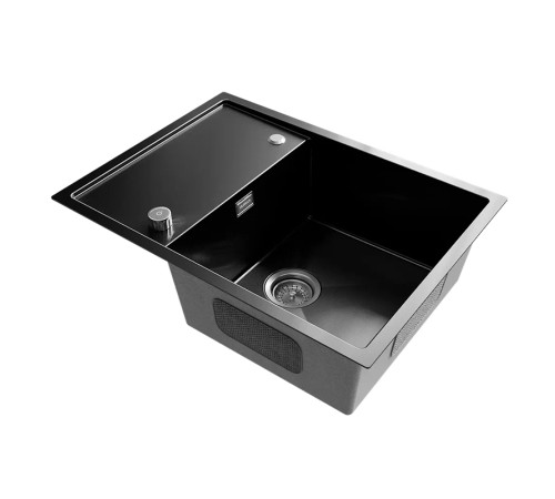 Кухонная мойка Ulgran Steel 680x500, вороненая сталь