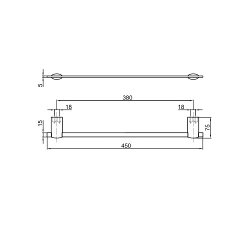 Полотенцедержатель 45 см Webert Aria AI500501015, хром