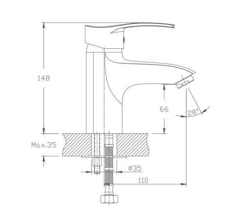 Смеситель для раковины Haiba HB1070, хром