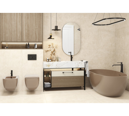 Керамогранит Alma Ceramica GFA57ADM20R Amsterdam 57x57 черный глазурованный матовый под бетон