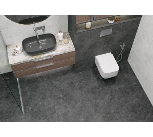 Керамогранит Alma Ceramica GFA57ADM20R Amsterdam 57x57 черный глазурованный матовый под бетон
