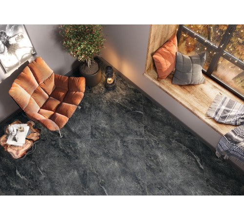 Керамогранит LCM 8080AJA25M Ajax Graphite 80x80 графит глазурованный матовый / карвинг под мрамор
