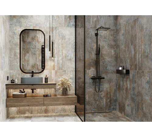 Керамогранит New Trend D60220M Сentro Color 60x60 бежевый / серый матовый / карвинг под металл