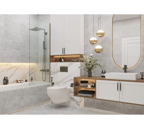 Керамогранит Delacora D12010M Dixon Titan 60x120 серый матовый под бетон