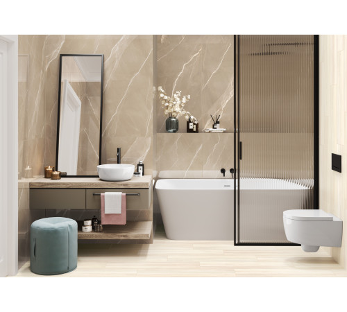 Керамогранит New Trend 60120ESE21P Essential Marron 60x120 бежевый полированный под мрамор