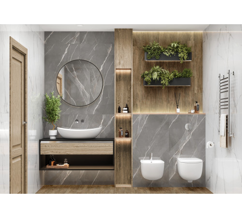 Керамогранит New Trend 60120ESE21P Essential Marron 60x120 бежевый полированный под мрамор
