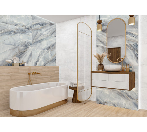 Керамогранит Delacora D120228L Estelle Blue 60x120 голубой лаппатированный под оникс