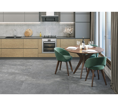 Керамогранит Delacora D12005M Chrome Dark 60x120 серый матовый под бетон