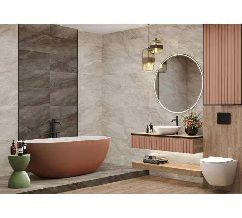 Керамогранит Delacora D30016M Nepal Light 30x60 серый матовый карвинг под камень