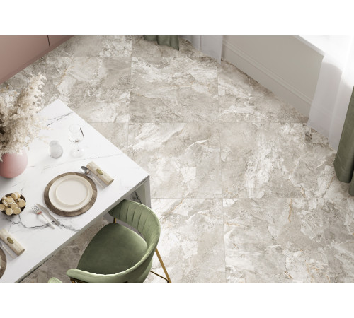 Керамогранит Alma Ceramica GFU6060RKL04R Rock Line 60x60 белый глазурованный матовый / противоскользящий под мрамор