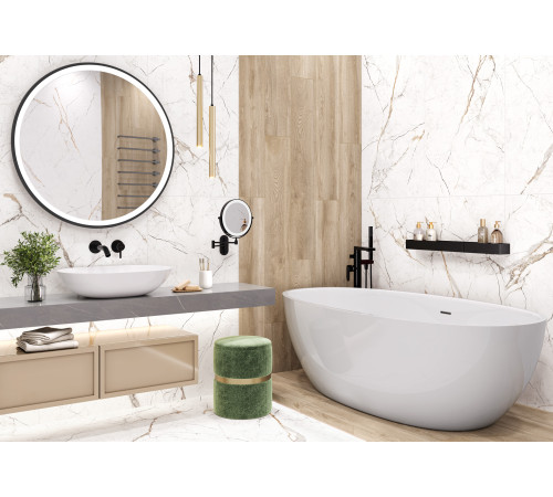 Керамогранит Alma Ceramica GFU6060RKL04R Rock Line 60x60 белый глазурованный матовый / противоскользящий под мрамор