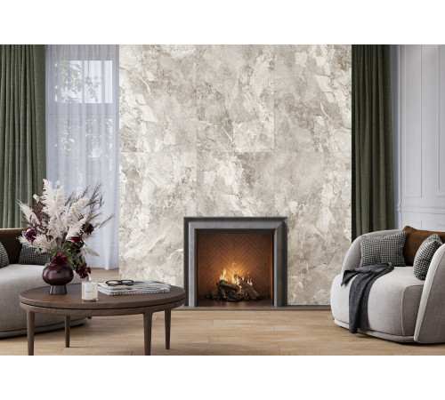 Керамогранит Alma Ceramica GFU6060RKL04R Rock Line 60x60 белый глазурованный матовый / противоскользящий под мрамор