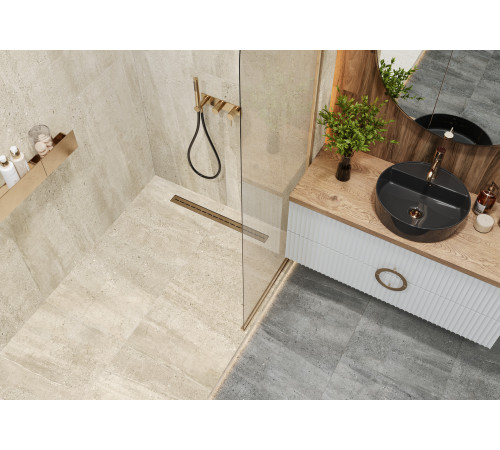 Керамогранит Delacora D120207M Romana Marron 60x120 серый матовый / карвинг под камень
