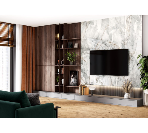Керамогранит LCM 60120SUS15P Sunset 60x120 белый / серый полированный под камень