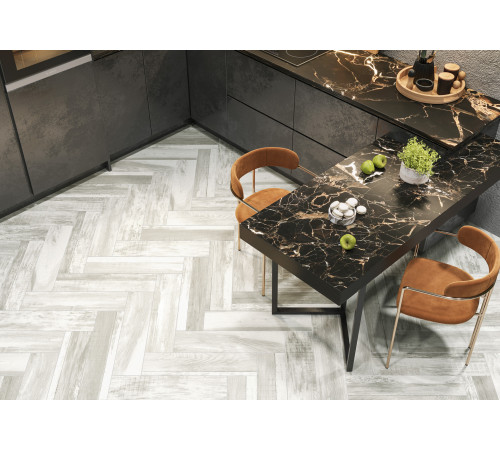 Керамогранит New Trend GP1560SHA01 Shabby Crema 15.1x60.2 бежевый / белый матовый / рельефный под дерево