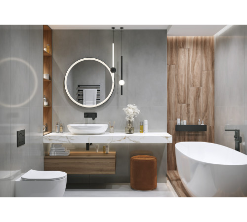 Керамогранит LCM 60120STD25HG Studio Graphite 60x120 темно-серый суперполированный под бетон