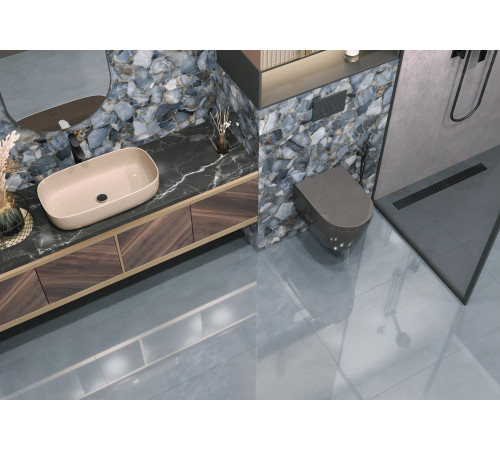 Керамогранит LCM 60120STD25HG Studio Graphite 60x120 темно-серый суперполированный под бетон