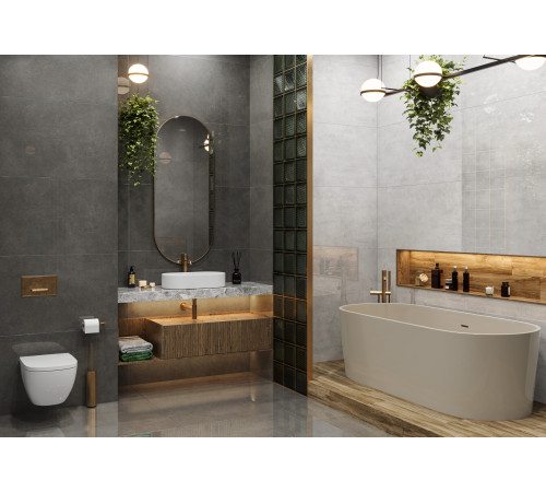 Керамогранит LCM 60120STD25HG Studio Graphite 60x120 темно-серый суперполированный под бетон