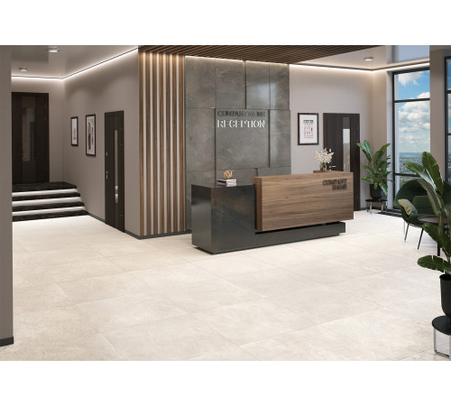 Керамогранит Alma Ceramica GFA57TSC04R Toscana 57x57 кремовый сахарный под цемент в стиле лофт