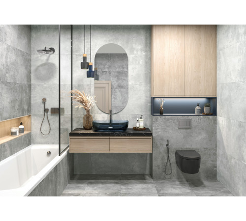 Керамогранит New Trend D60213M Walter Graphite 60x60 серый матовый / карвинг под бетон