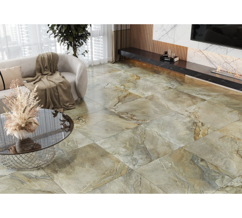 Керамогранит Alma Ceramica GFU6060VLC04L Vulcano 60x60 бежевый лаппатированный под камень