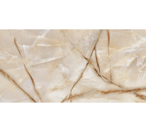 Керамогранит LCM 60120ORO11P Onyx Royal Latte 60x120 бежевый полированный под камень