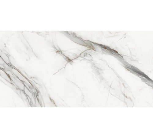 Керамогранит Delacora D120208M Carrara Cersei 60x120 белый / серый матовый / карвинг под мрамор