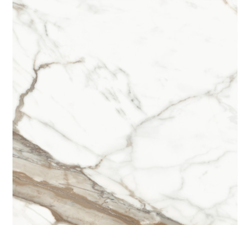 Керамогранит New Trend D60209M Calacatta Premium 60x60 белый / коричневый матовый / карвинг под мрамор