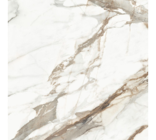 Керамогранит New Trend D60209M Calacatta Premium 60x60 белый / коричневый матовый / карвинг под мрамор