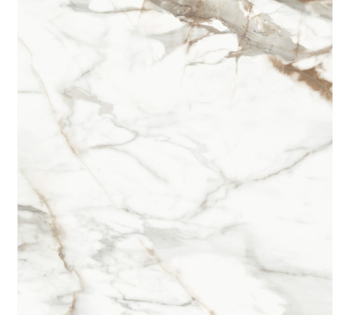 Керамогранит New Trend D60209M Calacatta Premium 60x60 белый / коричневый матовый / карвинг под мрамор