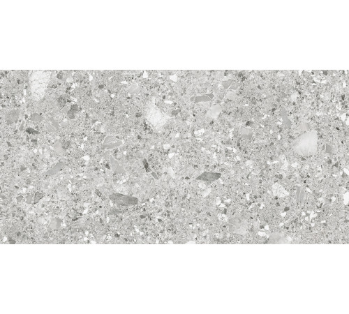 Керамогранит Alma Ceramica GFU60120HOL70R Holly 60x120 серый глазурованный матовый под камень / терраццо