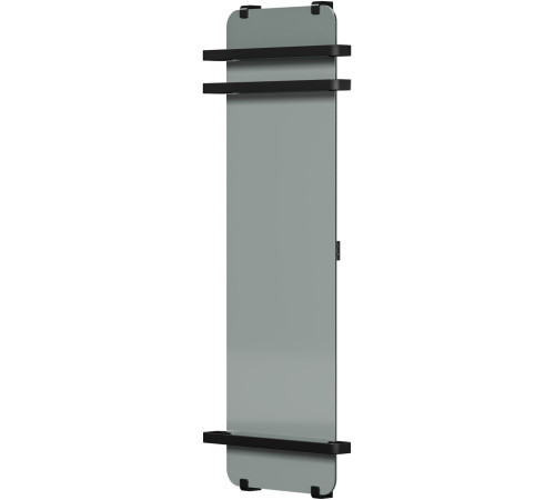 Полотенцесушитель электрический Allen Brau Infinity 140x44 с зеркалом, рейлингом 2.0 и креплением, черный матовый