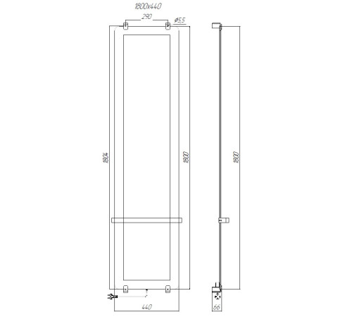 Полотенцесушитель электрический Allen Brau Infinity 180x44 с рейлингом 2.0 и креплением, серебро браш