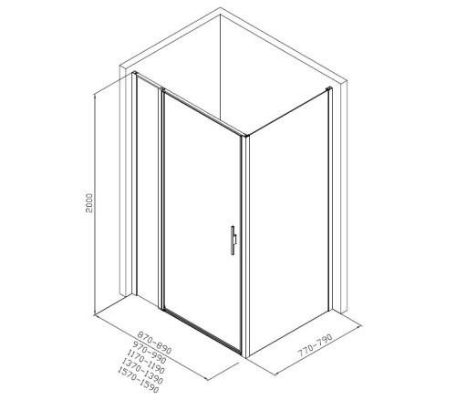 Душевой уголок Allen Brau Priority 160x80 3.31037.00 + 3.31040.00 хром