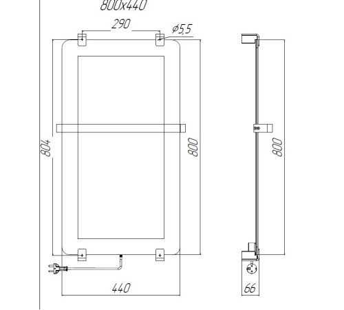 Полотенцесушитель электрический Allen Brau Infinity 80x44 с рейлингом 2.0 и креплением, медь браш