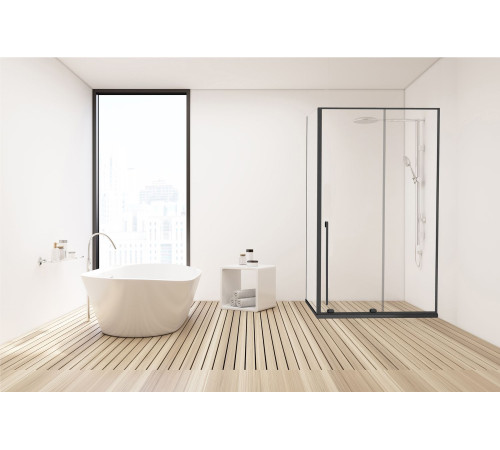 Душевой уголок Allen Brau Fantasy 160x90 3.11010.31 + 3.11013.31 черный матовый