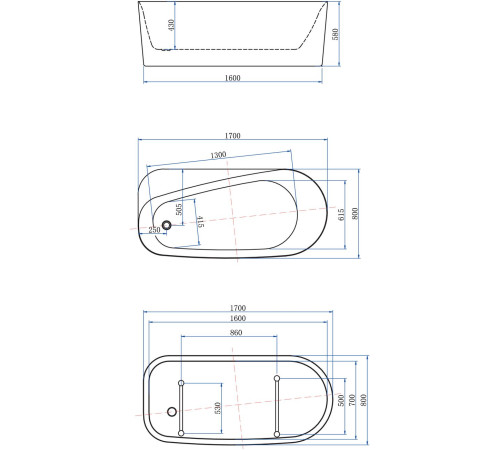 Акриловая ванна Allen Brau Priority 1 170x80 2.31001.20/CGM