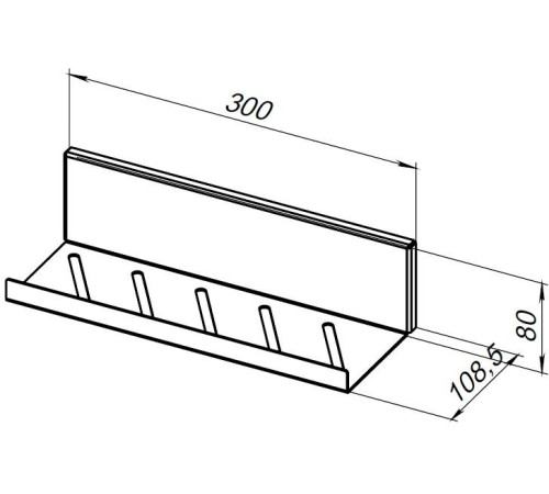 Полка Aquanet Магнум 30x8 сталь браш, открытая